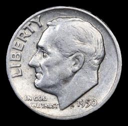 1950-p Roosevelt Dime 10c Grades xf