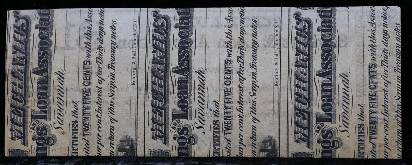 Rare 1864 $1 Merchants Savings & Loan Bank Bond Pritned On Other Bonds Grades Gem CU