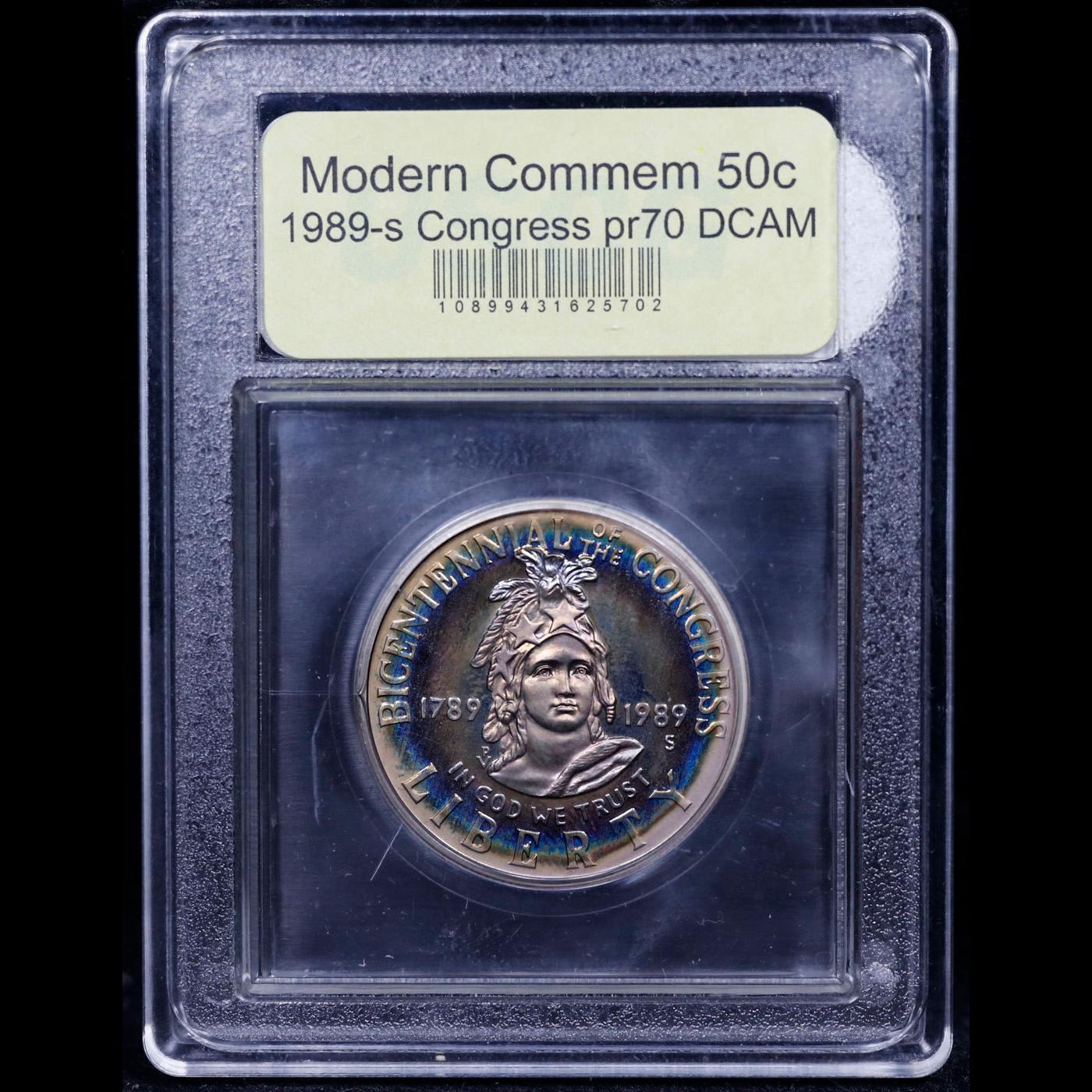 Proof 1989-S Congress Modern Commem Half Dollar 50c Graded GEM++ Proof Deep Cameo By USCG