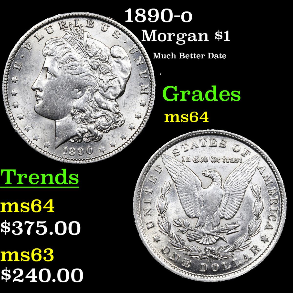 1890-o Morgan Dollar $1 Grades Choice Unc