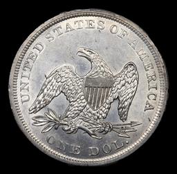 ***Auction Highlight*** 1841-p Seated Liberty Dollar $1 Graded ms63+ By SEGS (fc)