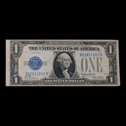 1928A $1 Blue Seal Silver Certificate "Funnyback" Grades vf+