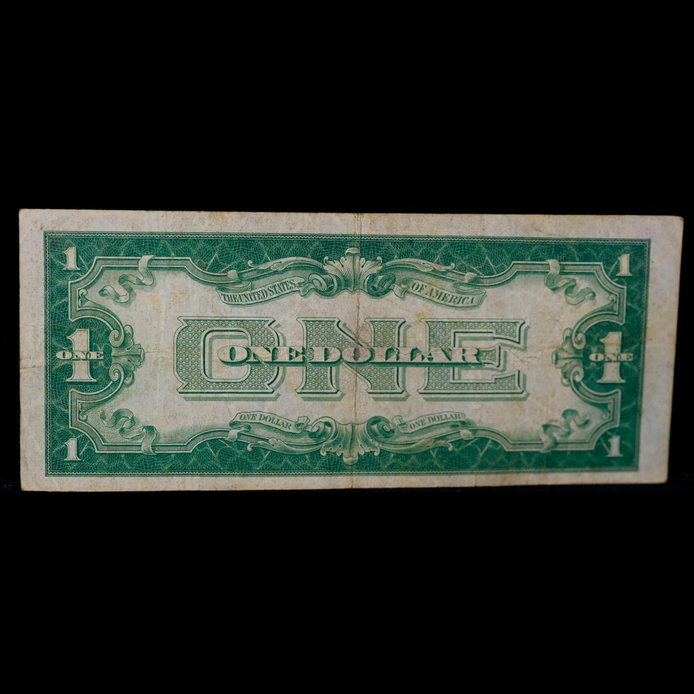 1928A $1 Blue Seal Silver Certificate "Funnyback" Grades vf+