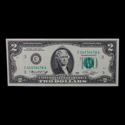 1976 $2 Federal Reserve Note (Philadelphia, PA) Grades Gem CU