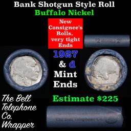 Buffalo Nickel Shotgun Roll in Old Bank Style 'Bell Telephone'  Wrapper 1927 &d Mint Ends