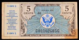 Military Payment Certificate (MPC) Series 472 5c Grades vf+