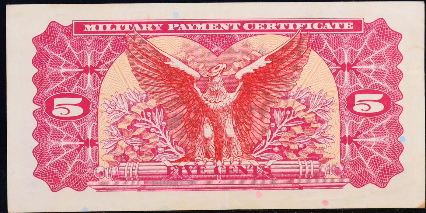 Military Payment Certificate (MPC)  Series 692 5c Cents Grades xf+