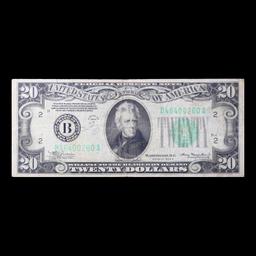 1934A $20 Green Seal Federal Reserve Note (New York, NY) Grades vf+