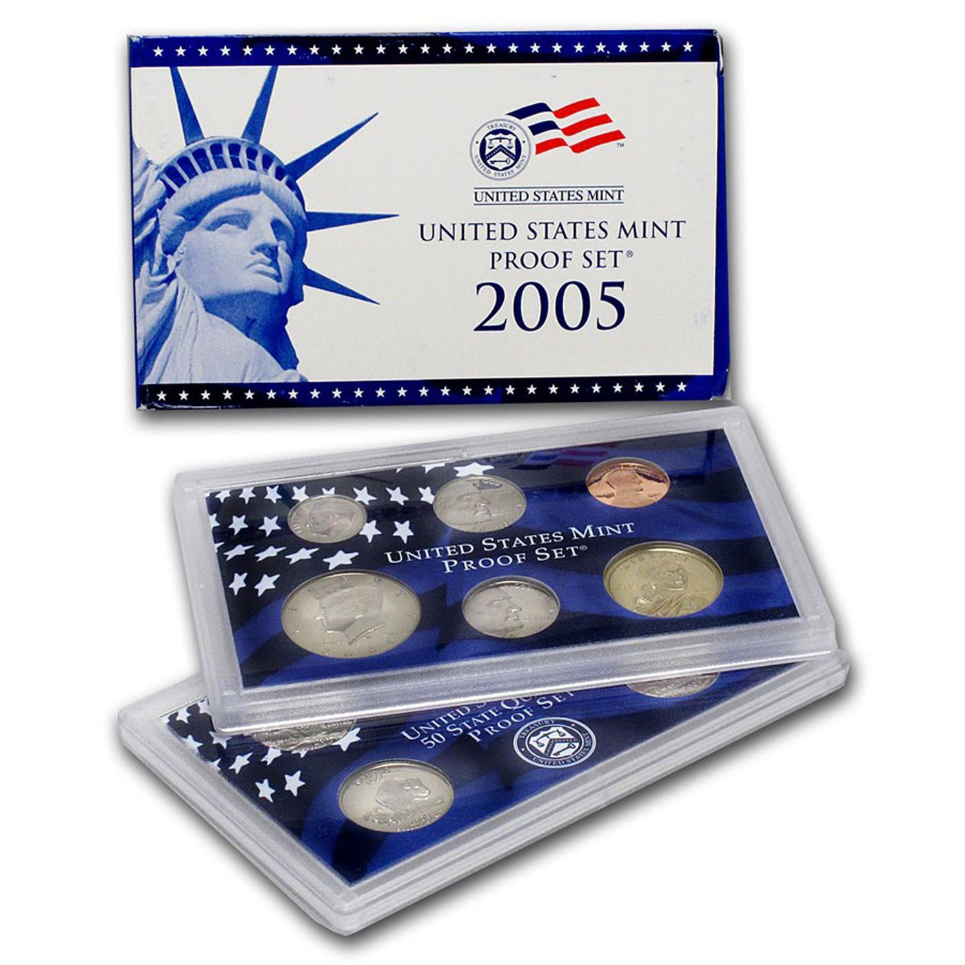 Group of 2 United States Mint Proof Sets 2004-2005 22 coins.