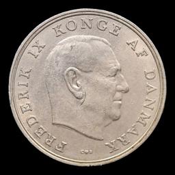 1961 Denmark 5 Kroner KM-853.1 Grades Select AU