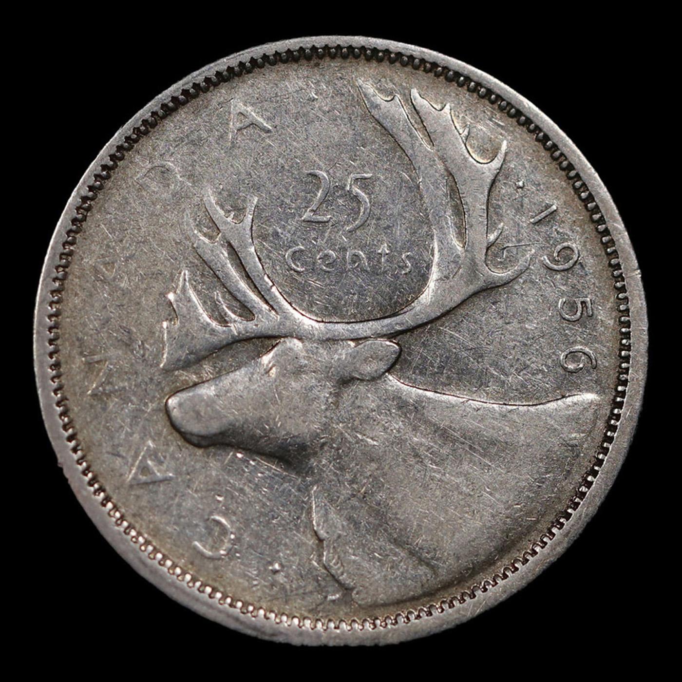 1956 Canada 25 Cent 25c KM-52 Grades vf+