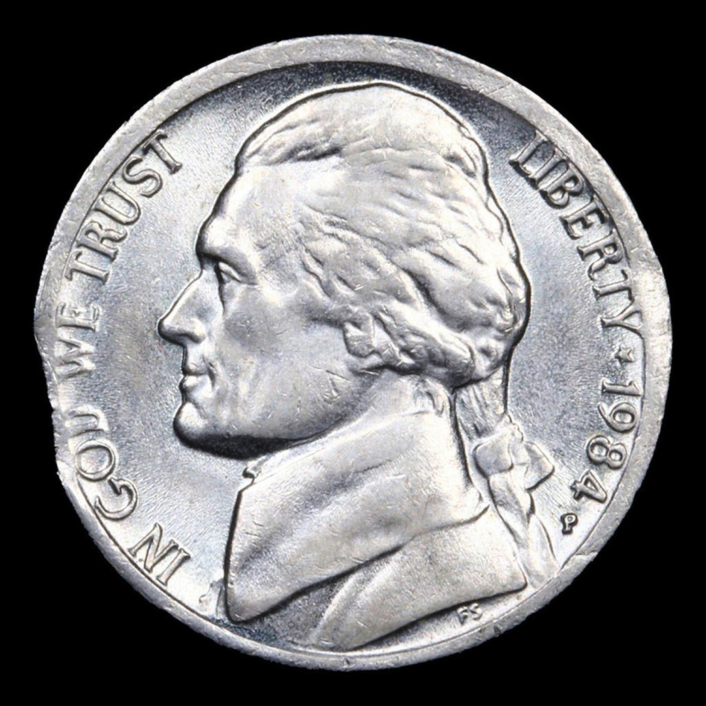 1984-p Jefferson Nickel Mint Error 5c Grades GEM+ Unc