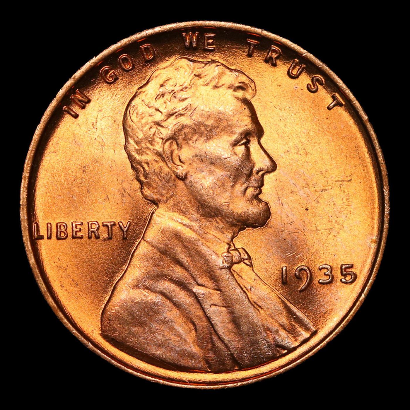 1935-p Lincoln Cent 1c Grades GEM Unc RD