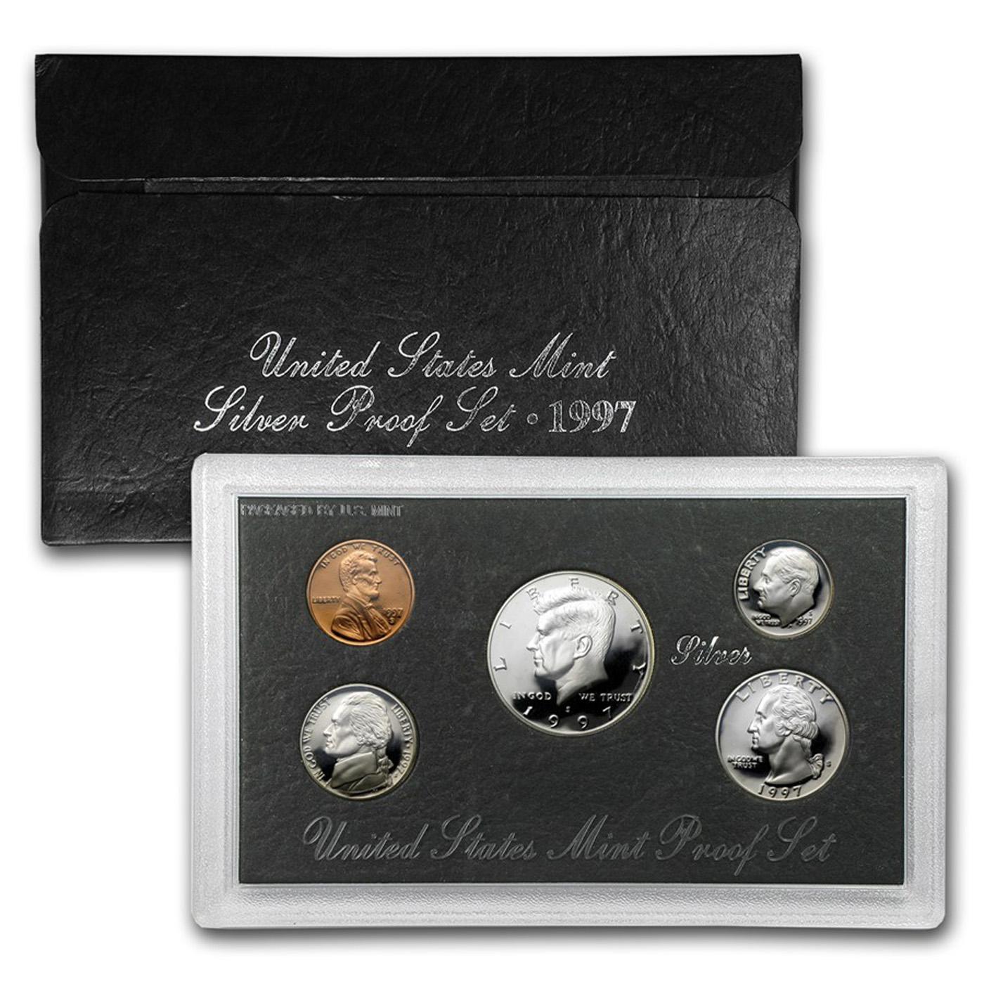 1996-1997 United States Mint Silver Proof Set. 10 Coins Inside.