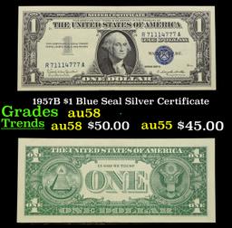 1957B $1 Blue Seal Silver Certificate Grades Choice AU/BU Slider