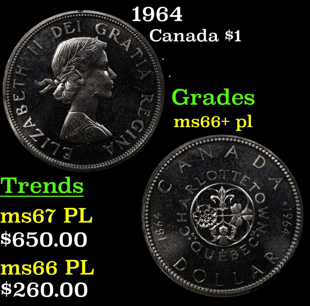 1964 Canada Dollar $1 Grades GEM++ PL