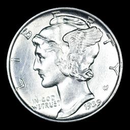 1939-p Mercury Dime 10c Grades Choice+ Unc