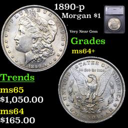 1890-p Morgan Dollar $1 Graded ms64+ BY SEGS