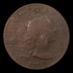 ***Auction Highlight*** 1793 Liberty Cap half cent S-13 1/2c Graded vf20 details BY SEGS (fc)