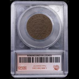 ***Auction Highlight*** 1793 Liberty Cap half cent S-13 1/2c Graded vf20 details BY SEGS (fc)