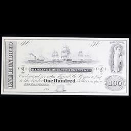 Proof 1850 $100 California Promissory Note - Obverse BEP Intaglio Souvenir Card SO-034, ANA '83 Grad