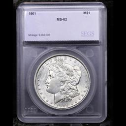 ***Auction Highlight*** 1901-p Morgan Dollar $1 Graded ms62 By SEGS (fc)