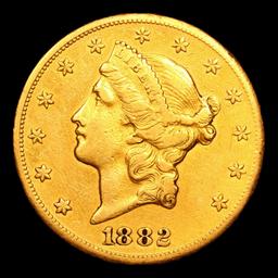 ***Auction Highlight*** 1882-cc Gold Liberty Double Eagle $20 Graded au55 details By SEGS (fc)