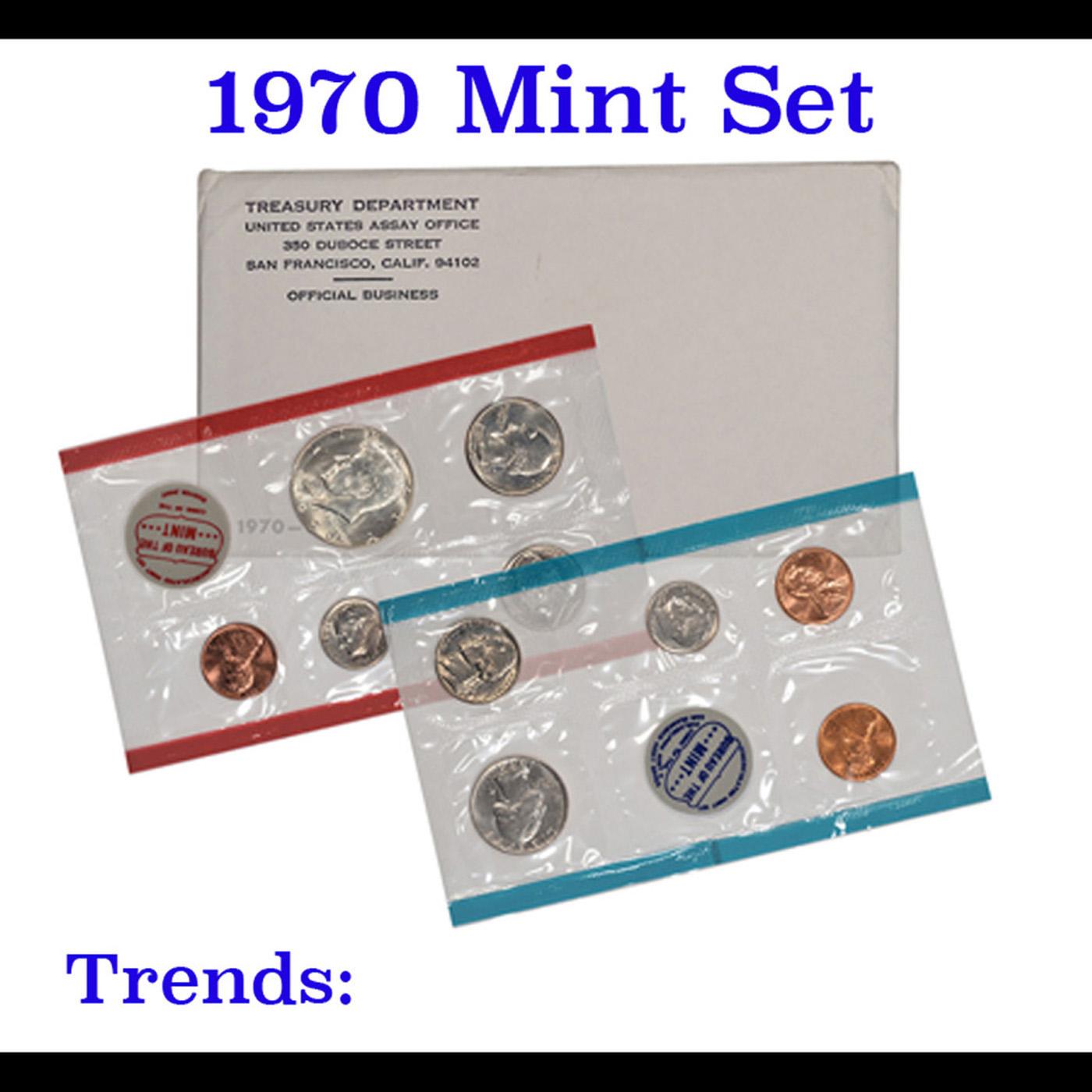 Group of 2 United States Mint Set in Original Government Packaging! From 1970-1971 with 21 Coins Ins