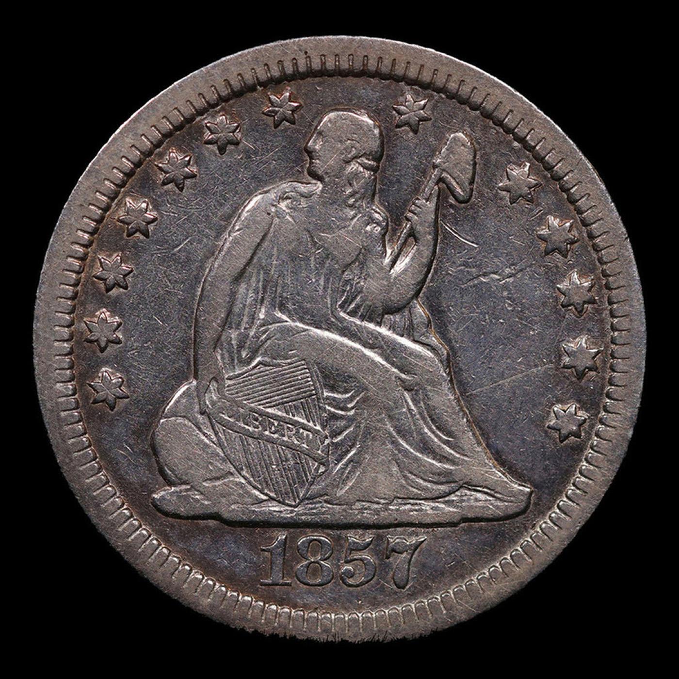 1857-o Seated Liberty Quarter 25c Grades xf+