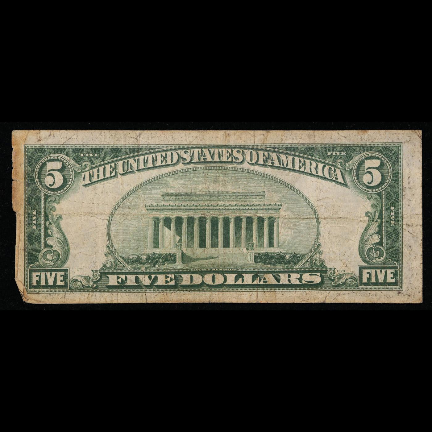 1934A $5 Silver Certificate North Africa WWII Emergency Currency Grades f+