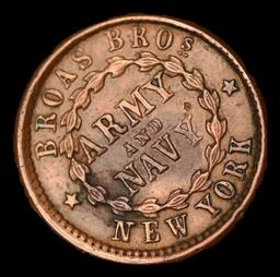 1863 CWT Indian Cent 1c Grades Select AU