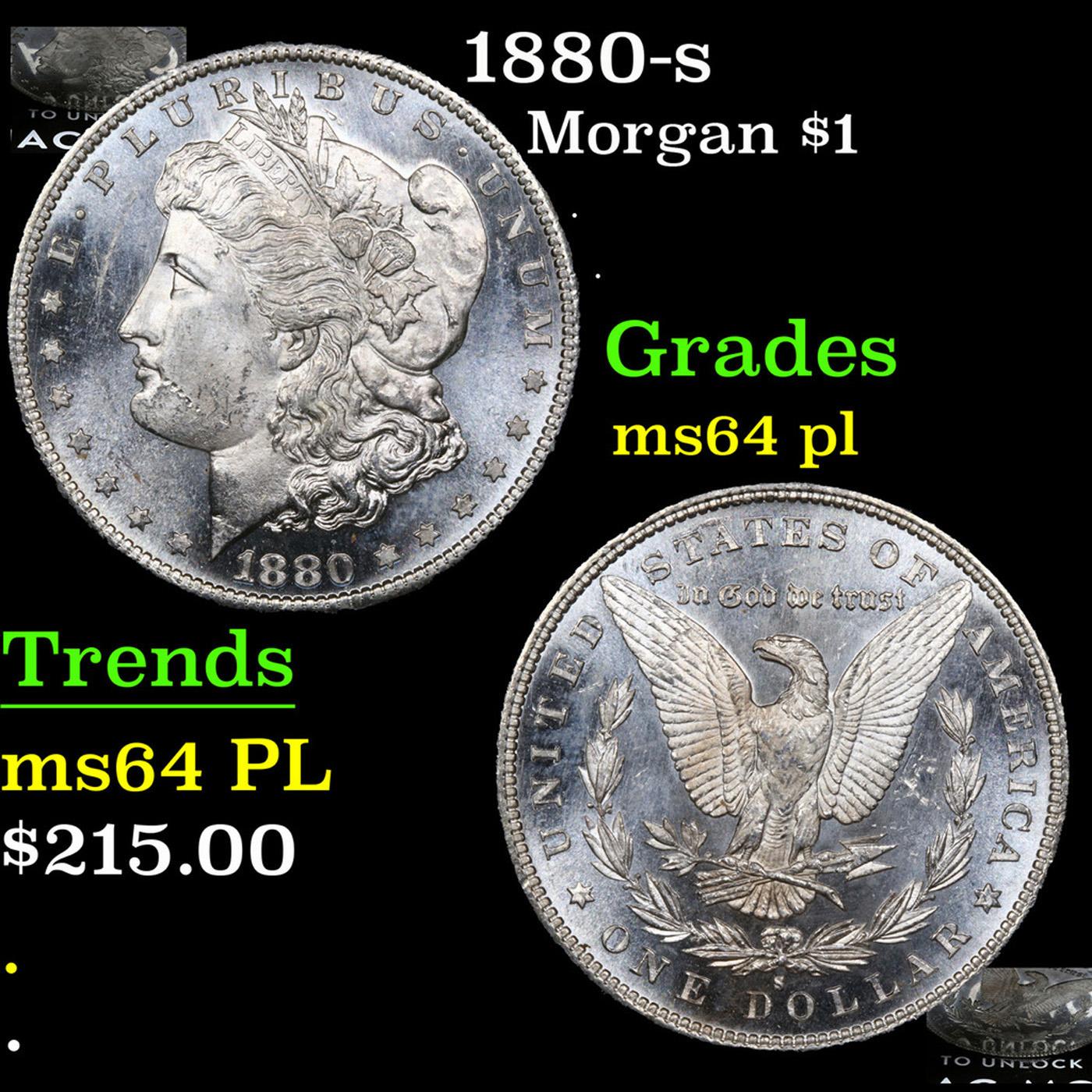 1880-s Morgan Dollar $1 Grades Choice Unc PL