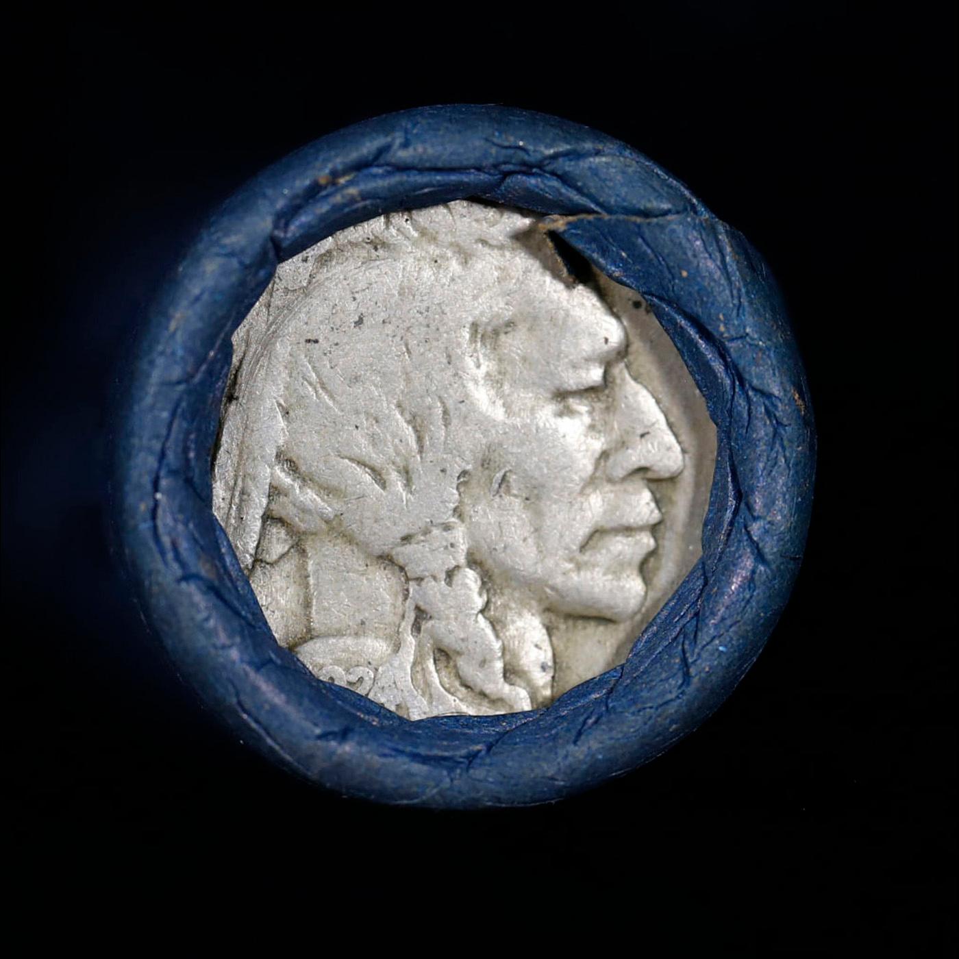 Buffalo Nickel Shotgun Roll in Old Bank Style 'Bell Telephone'  Wrapper 1924 & d Mint Ends