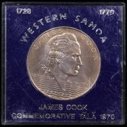 1970 Western Samoa One Tala $1. Commemorative James Cook Coin.  KM#?9