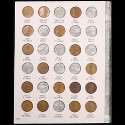 Partial Lincoln 1c Whitman Folder, 1909-1940 63 coins in Total