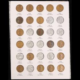 Partial Lincoln 1c Whitman Folder, 1909-1940 63 coins in Total