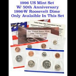 Group of 2 United States Mint Set in Original Government Packaging! From 1995-1996 with 20 Coins Ins
