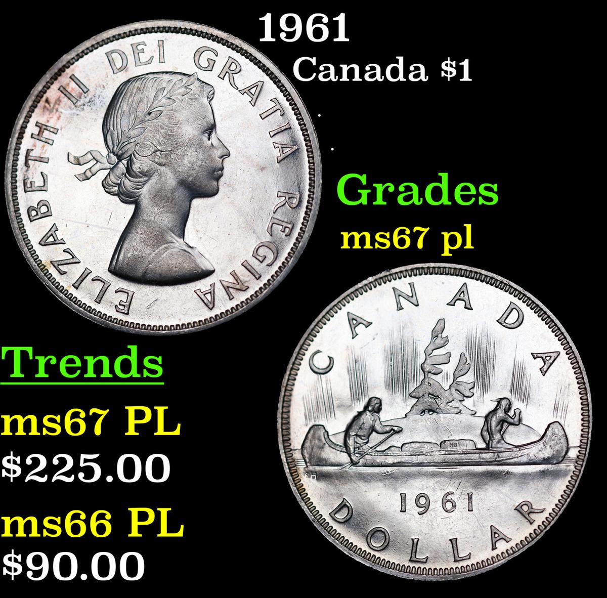 1961 Canada Dollar $1 Grades GEM++ PL