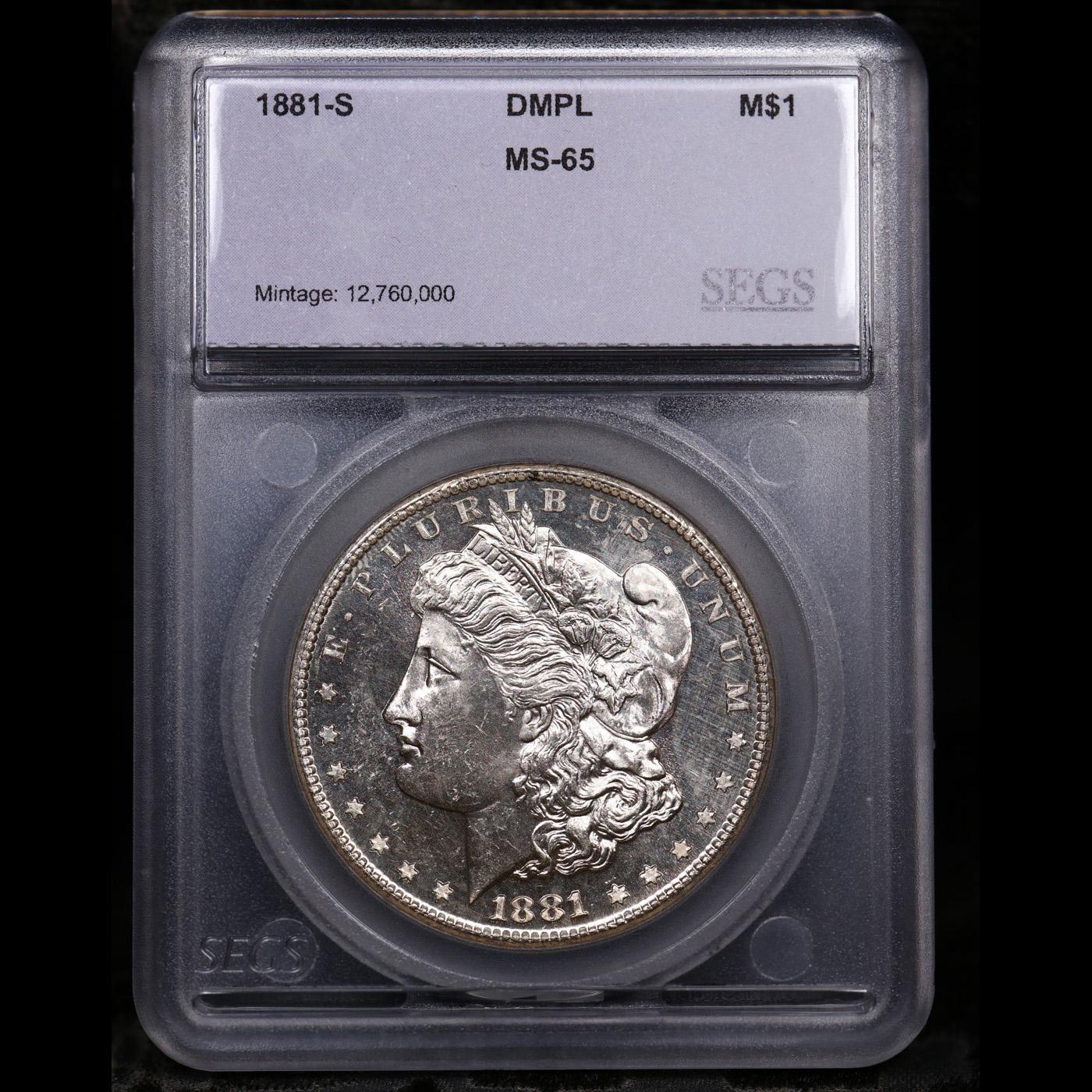 ***Auction Highlight*** 1881-s Morgan Dollar $1 Graded ms65 DMPL BY SEGS (fc)