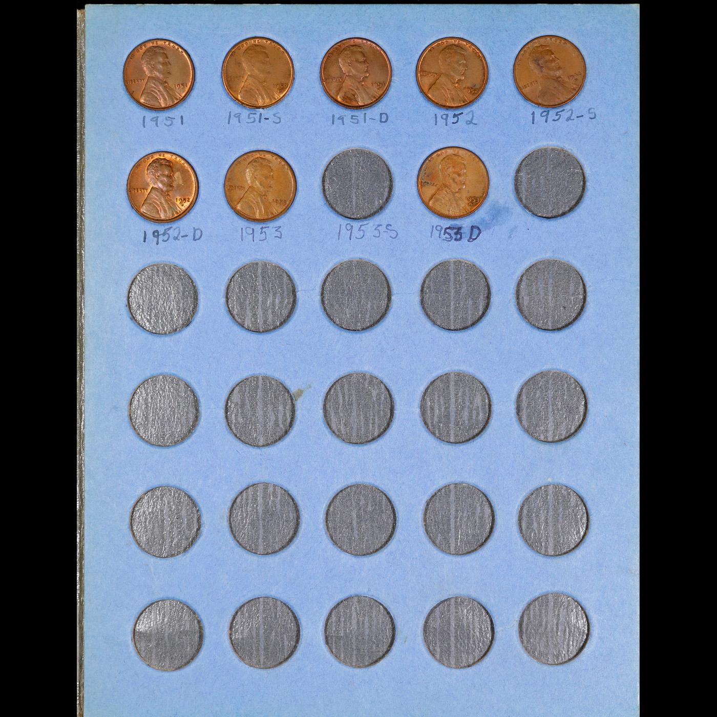 Near Complete Lincoln 1c Whitiman Album, 1941-1953, 31 coins in Total