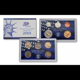 Group of 2 United States Mint Proof Sets 2001-2002 20 coins.