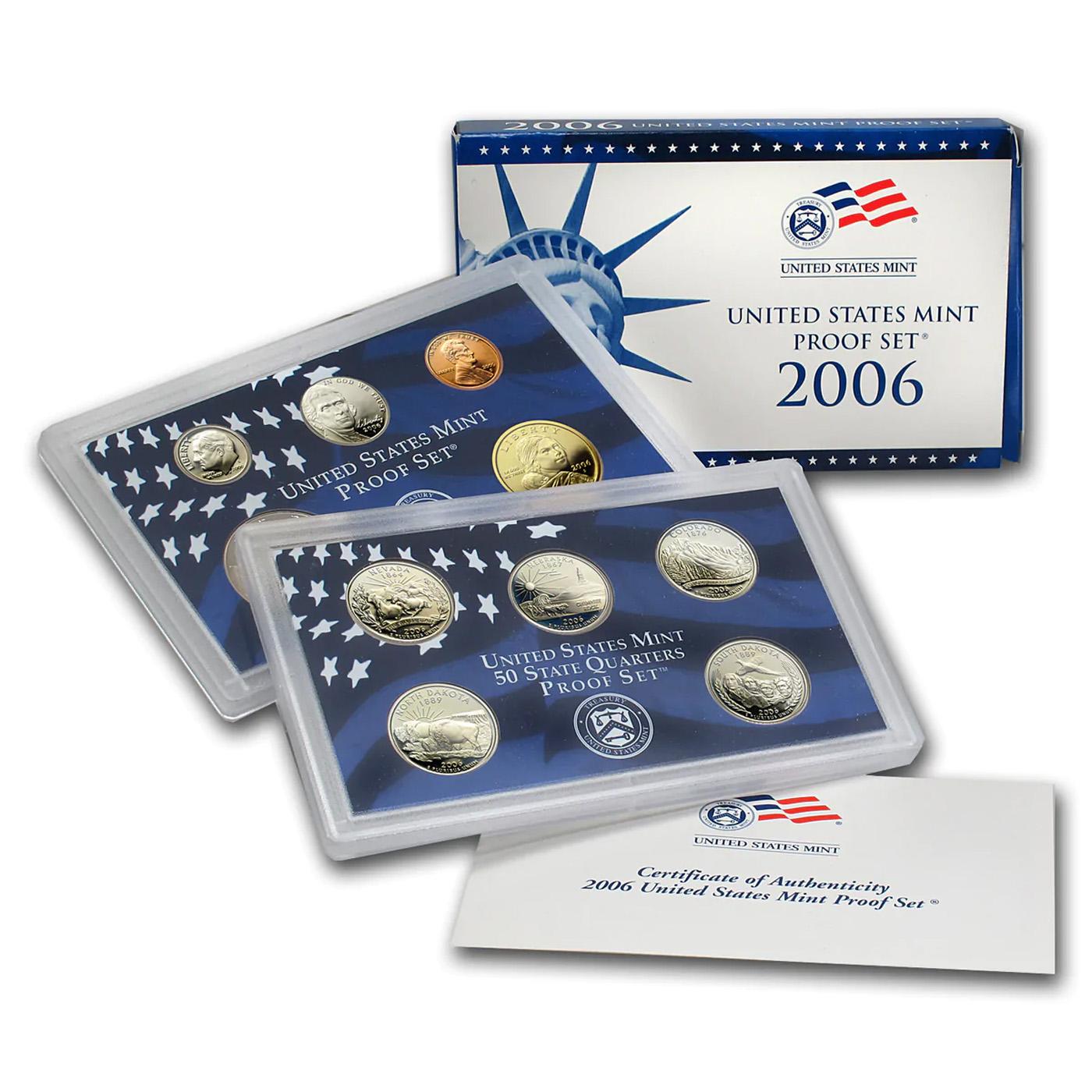 Group of 2 United States Mint Proof Sets 2005-2006 21 coins.