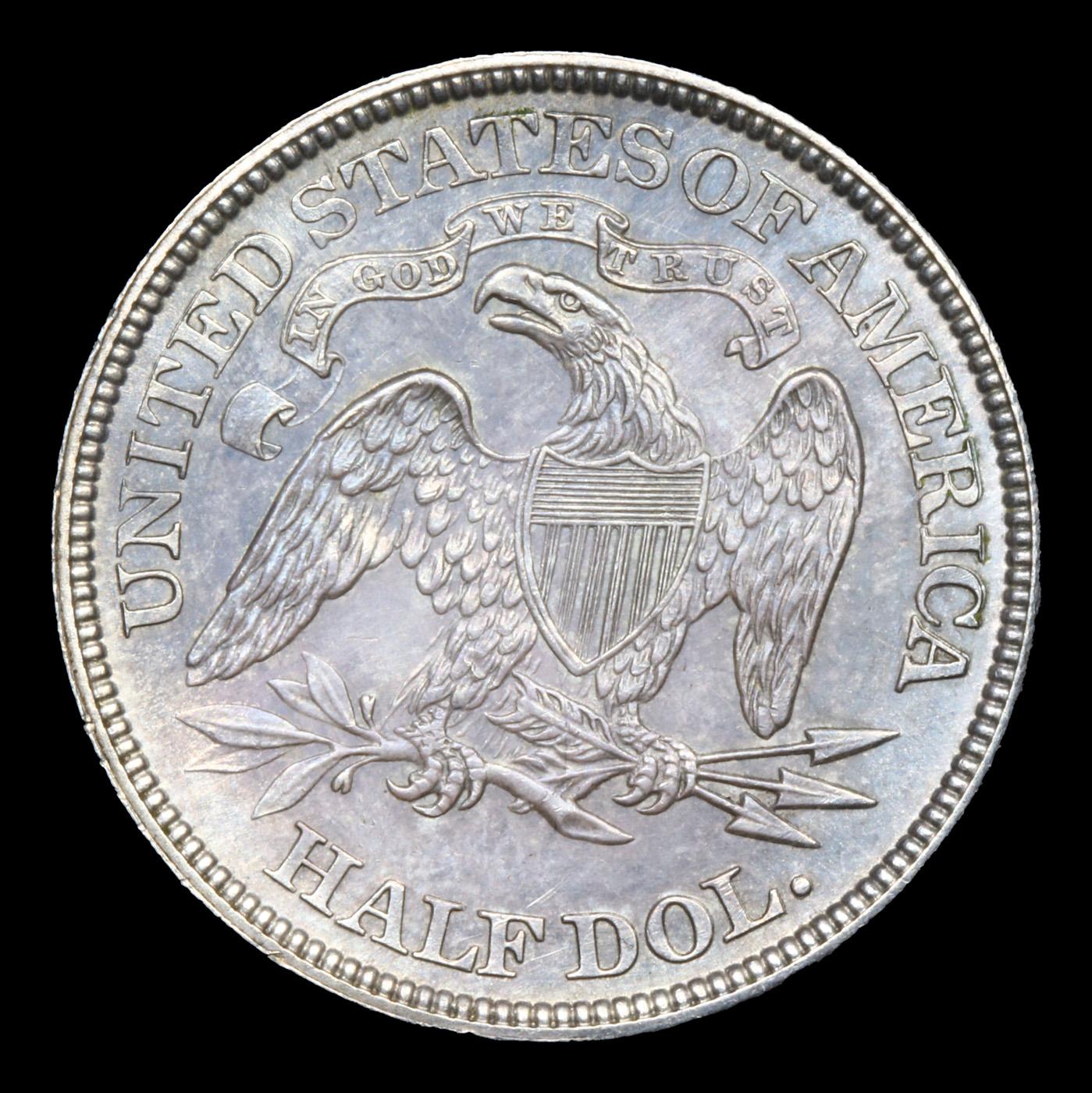 ***Auction Highlight*** 1867-p Seated Half Dollar 50c Graded Select+ Unc BY USCG (fc)