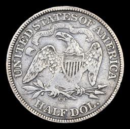 ***Auction Highlight*** 1871-cc Seated Half Dollar 50c Graded vf35 By SEGS (fc)