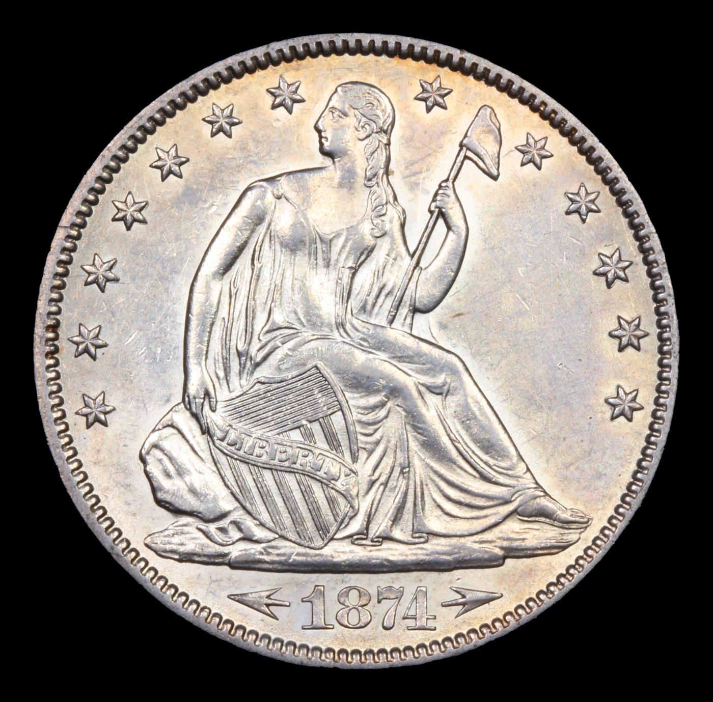 ***Auction Highlight*** 1847-p Seated Half Dollar 50c Graded ms63+ BY SEGS (fc)