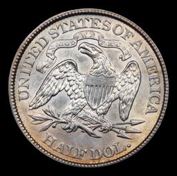 ***Auction Highlight*** 1847-p Seated Half Dollar 50c Graded ms63+ BY SEGS (fc)