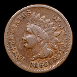 1865 Indian Cent 1c Grades vf++