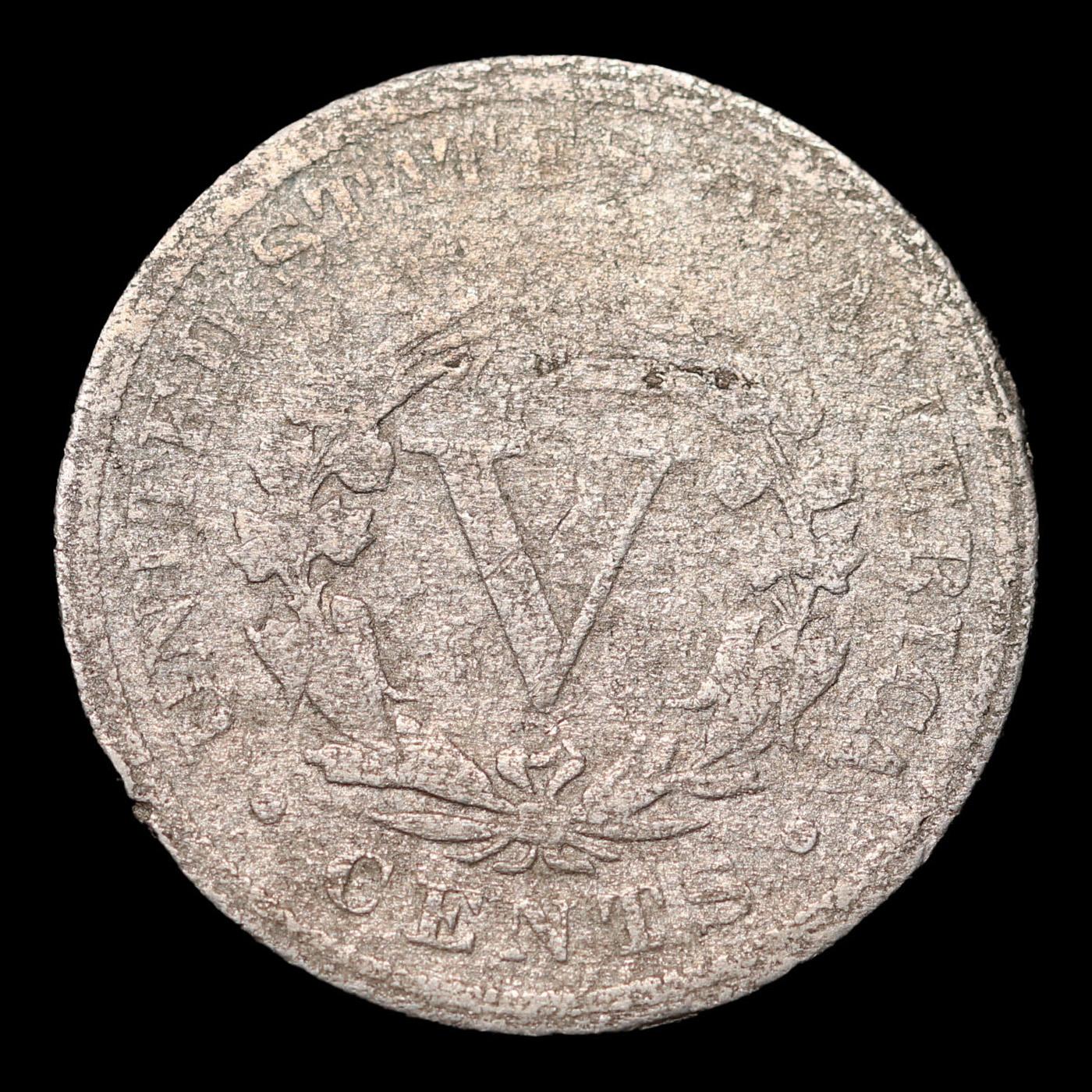1886 Liberty Nickel 5c Grades vg details