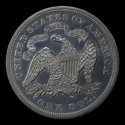Proof ***Auction Highlight*** 1866 Motto Seated Liberty Dollar $1 Graded GEM Proof BY USCG (fc)