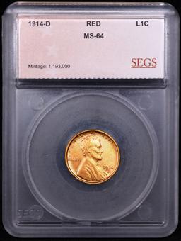 ***Auction Highlight*** 1914-d Lincoln Cent 1c Graded ms64 rd By SEGS (fc)